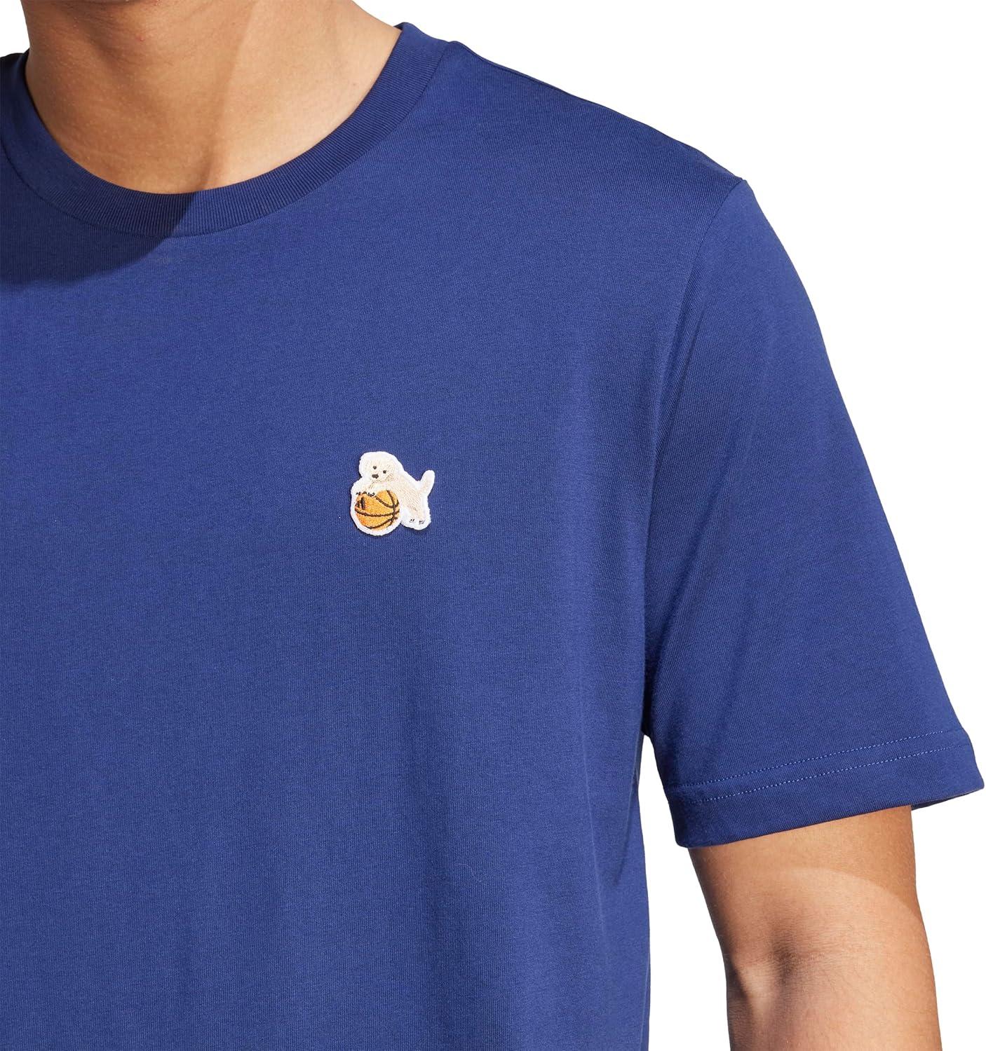 image:imageAdidas Mens Dog Patch Graphic TShirtDark BlueHoop