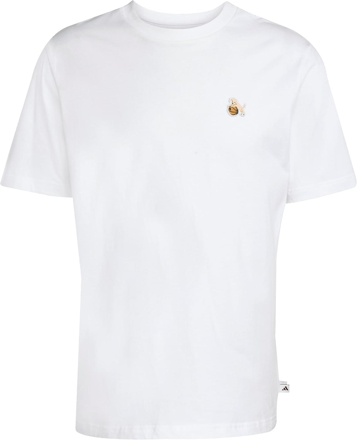 image:imageAdidas Mens Dog Patch Graphic TShirtWhiteHoop