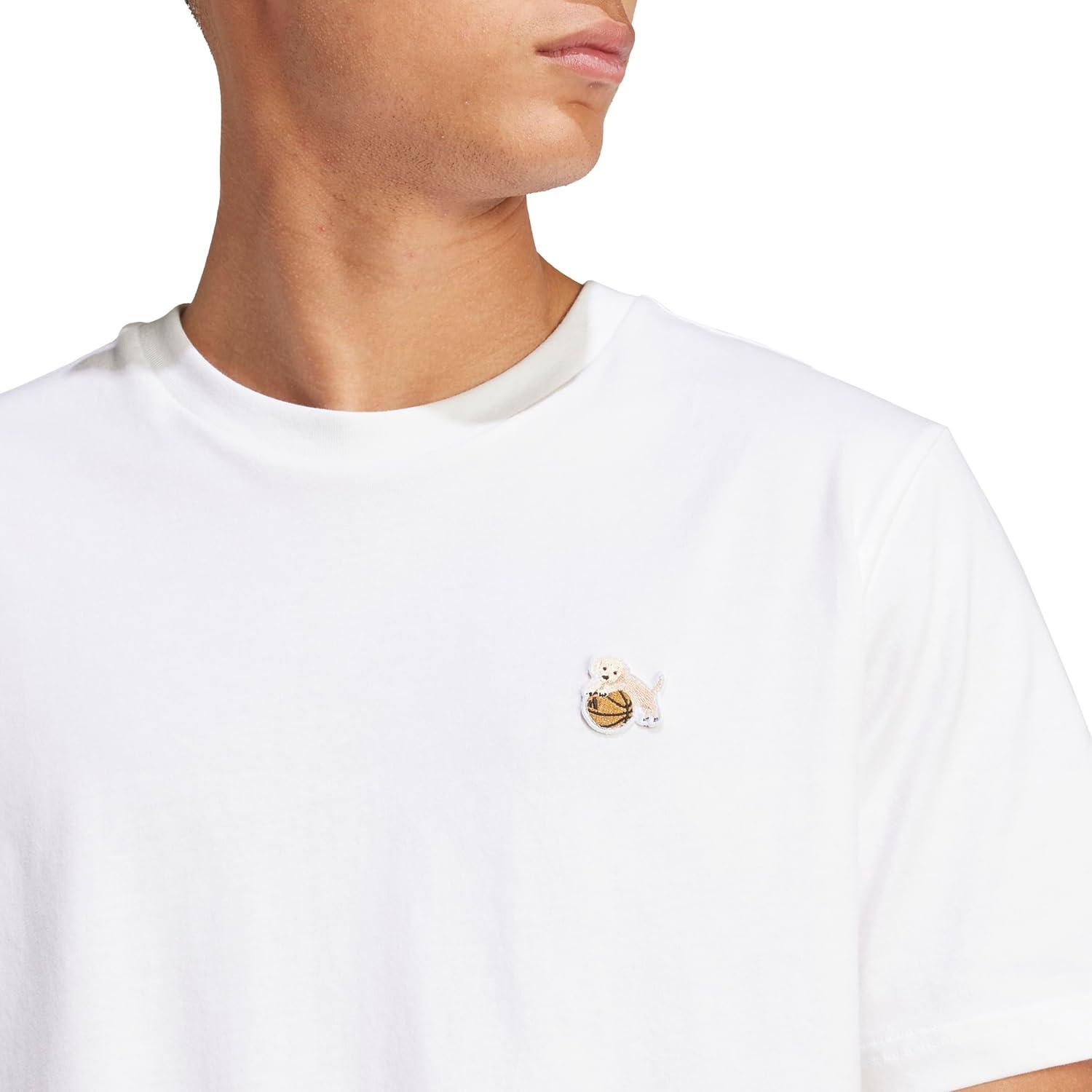 image:imageAdidas Mens Dog Patch Graphic TShirtWhiteHoop