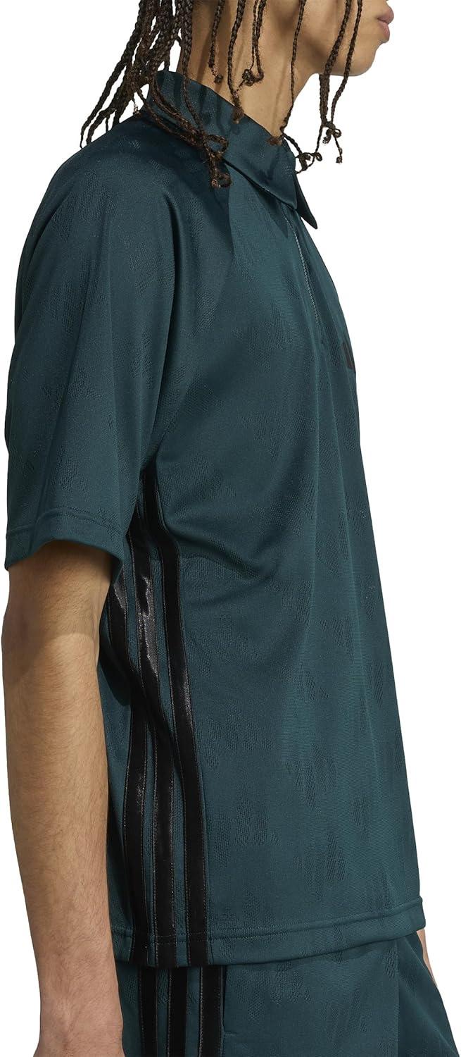 image:imageAdidas Mens Stadium 3Stripes Tennis Inspired Jacquard Polo TShirtAurora IvyBlack