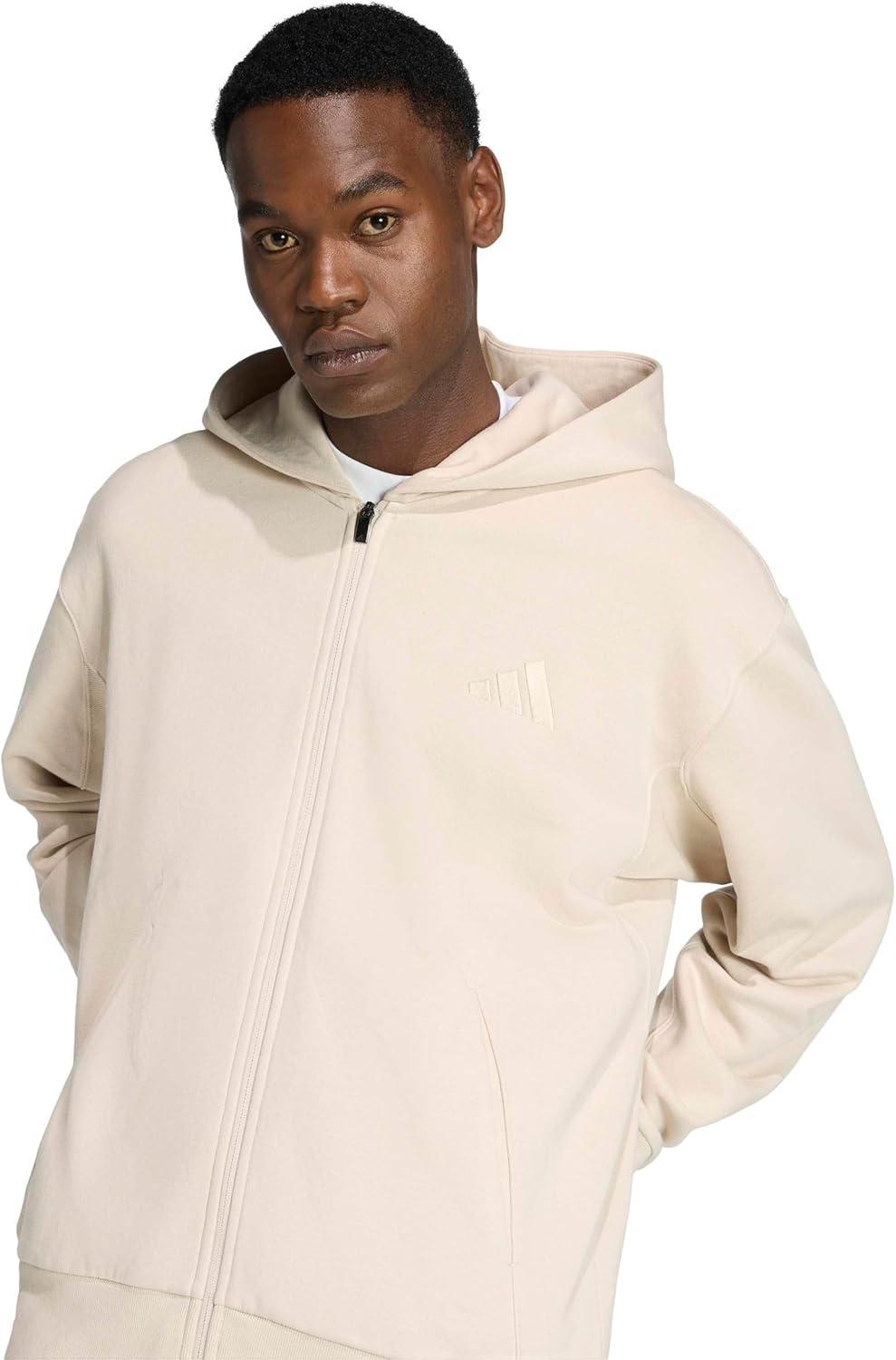 image:imageadidas Mens All Szn Fleece FullZip Hoodie SweatshirtCrystal Linen