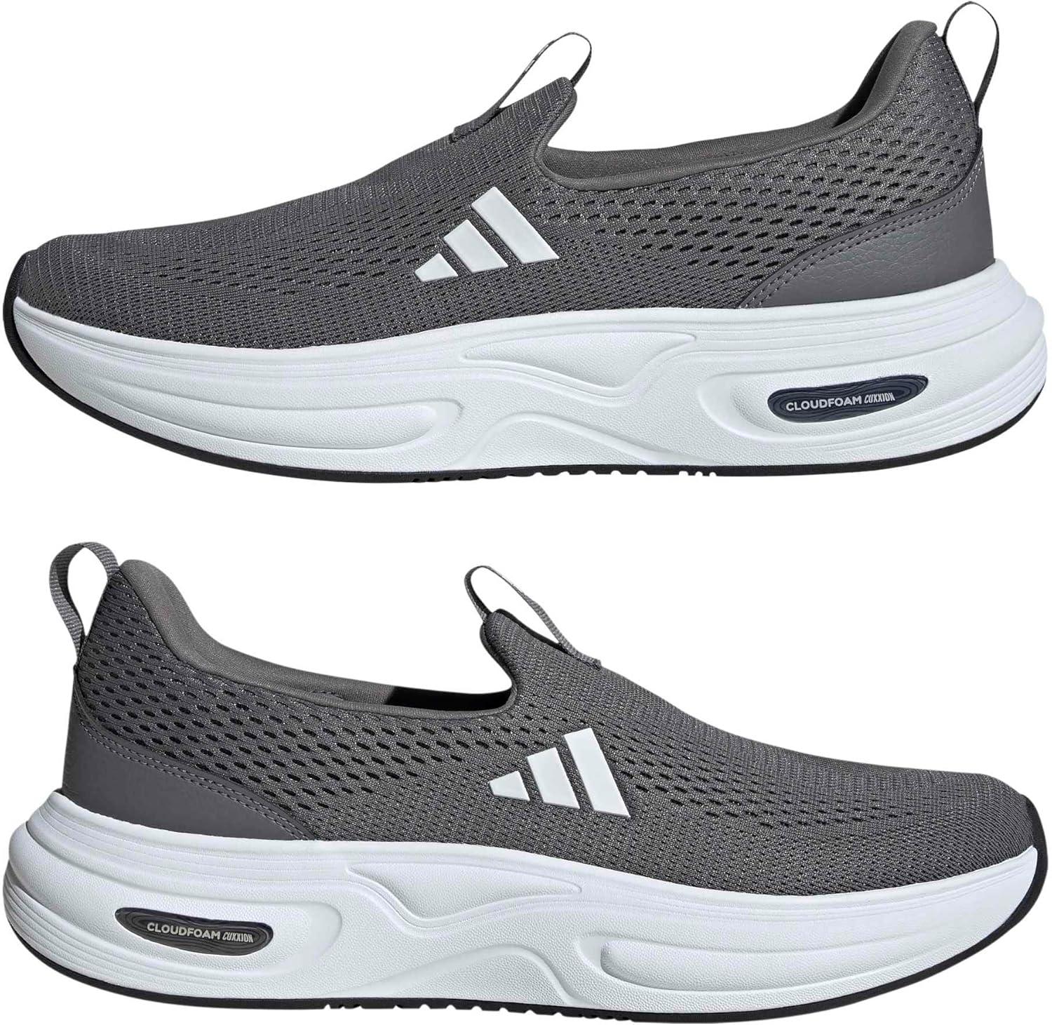 image:imageadidas Mens Cloudfoam Cuxxion LoungeDark GreyWhiteBlack