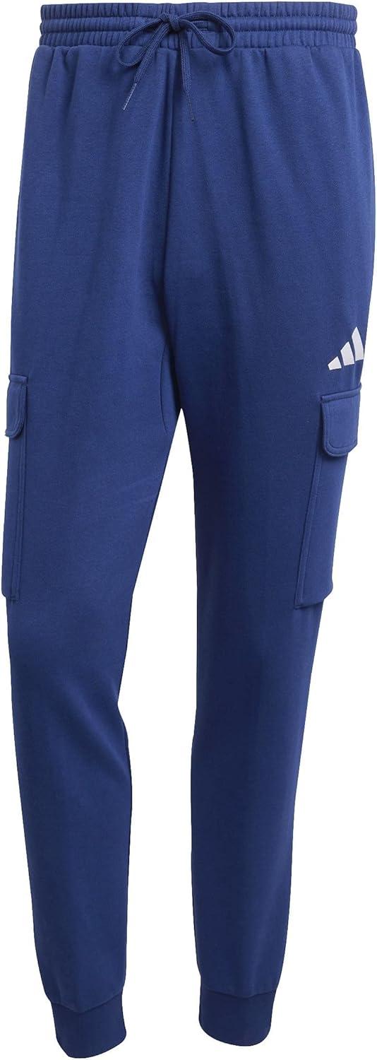 image:imageadidas Mens Essentials Feel Cozy Fleece Cargo PantsDark BlueWhite