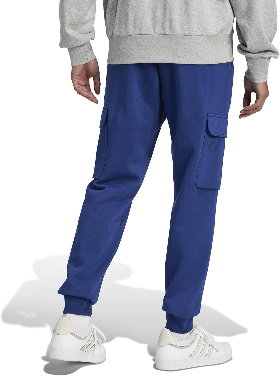 image:imageadidas Mens Essentials Feel Cozy Fleece Cargo PantsDark BlueWhite