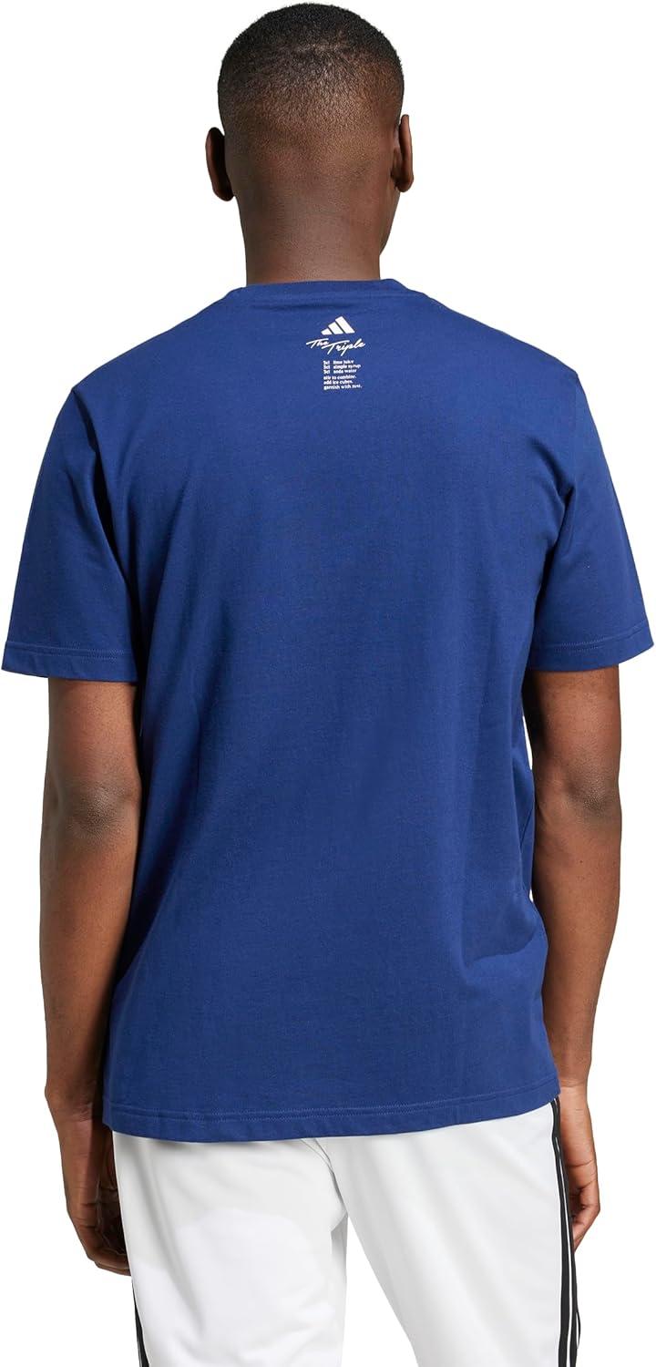 image:imageadidas Mens Lounge Drink Graphic Crew Neck Short Sleeve Casual Tops Casual BlueDark Blue