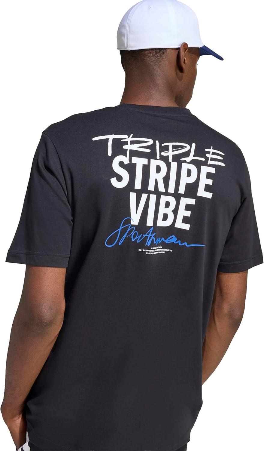 image:imageadidas Mens Triple Stripe Vibe Graphic TShirtBlack