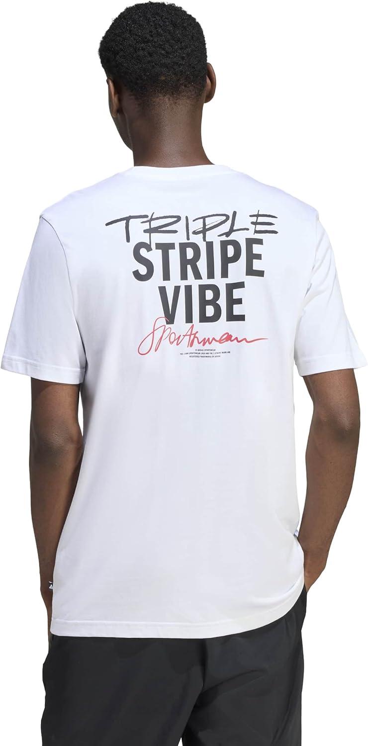image:imageadidas Mens Triple Stripe Vibe Graphic TShirtWhite