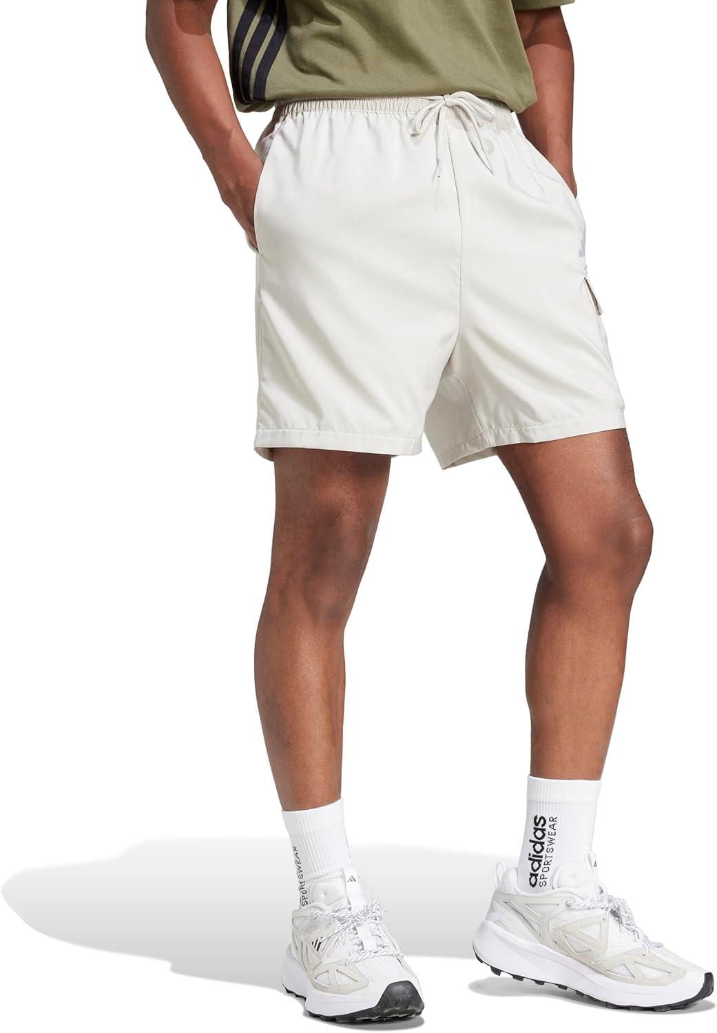 image:imageadidas Originals Mens Essentials Small Logo Cargo Chelsea ShortsWonder AluminaWhite
