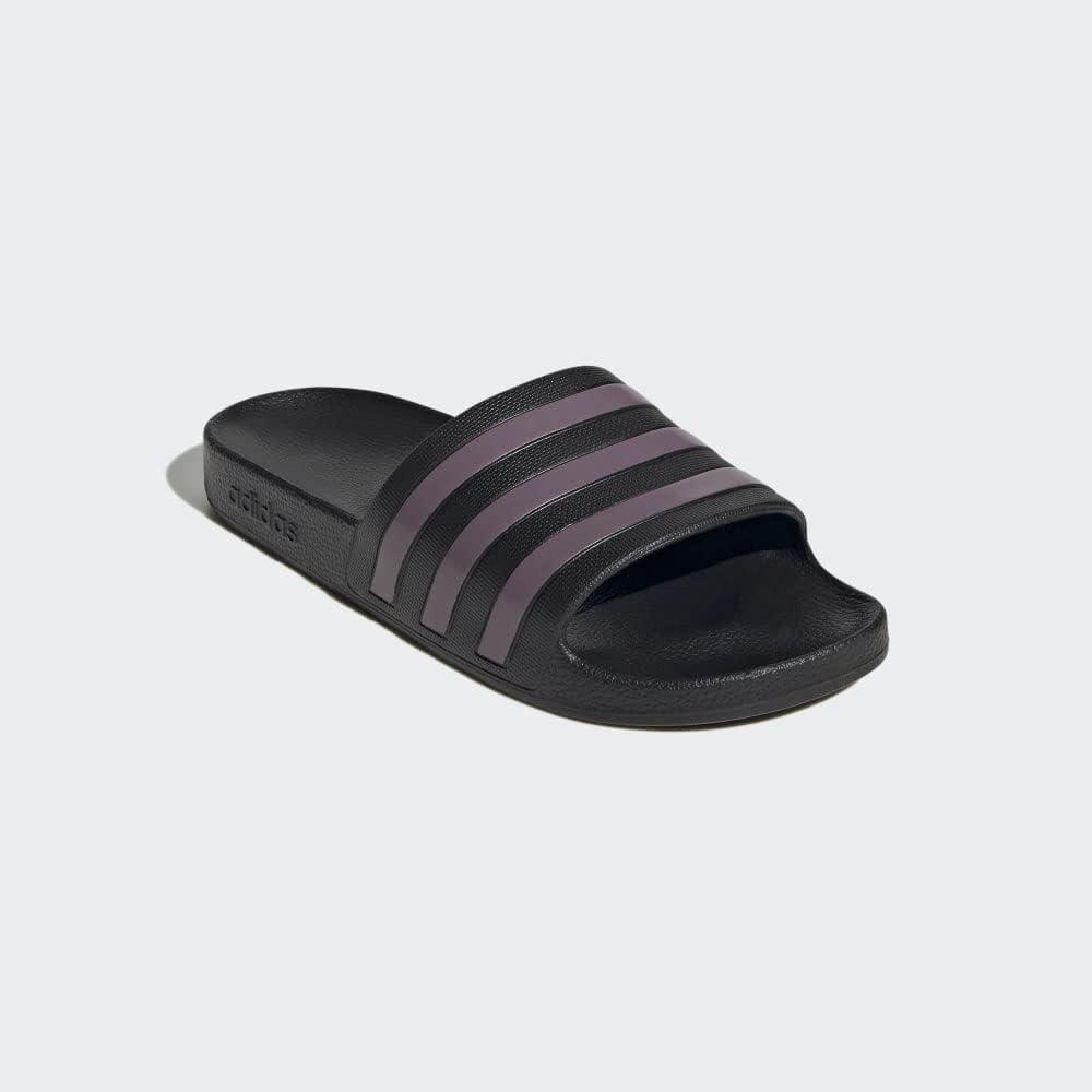 image:imageadidas Womens Adilette Aqua Slide SandalsBlackMatte Purple MetallicBlack