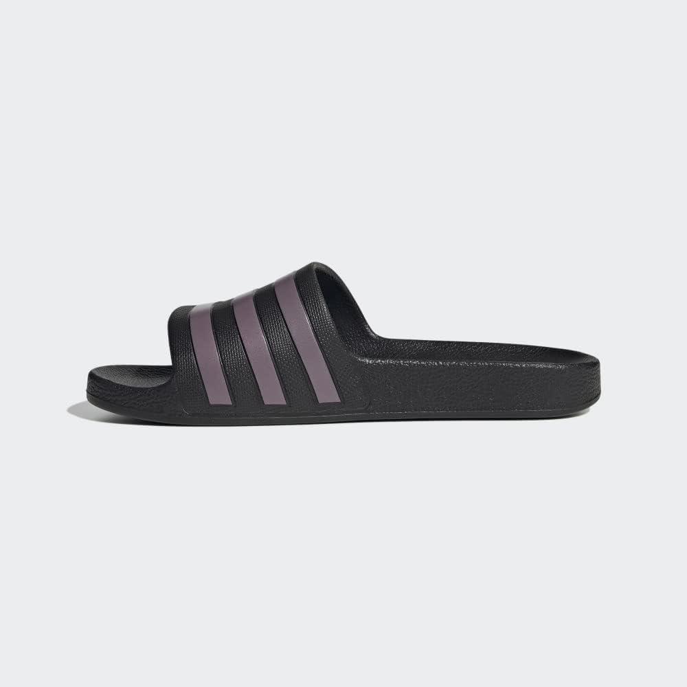 image:imageadidas Womens Adilette Aqua Slide SandalsBlackMatte Purple MetallicBlack