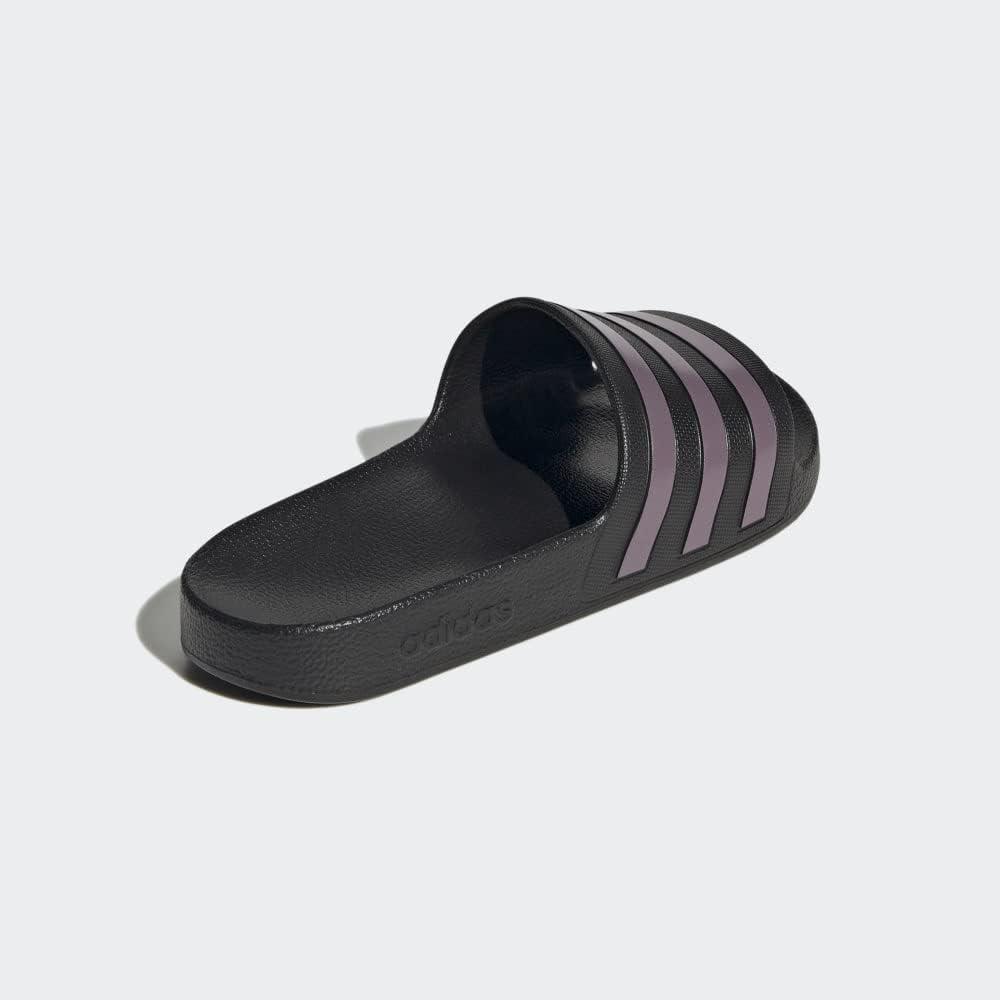 image:imageadidas Womens Adilette Aqua Slide SandalsBlackMatte Purple MetallicBlack