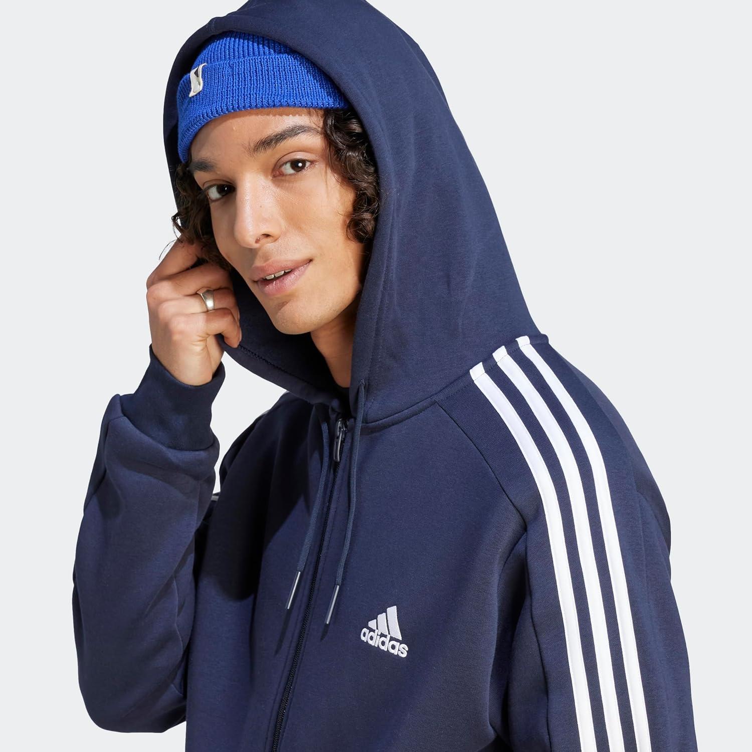 image:imageadidas mens Essentials Fleece 3stripes FullzipLegend Ink