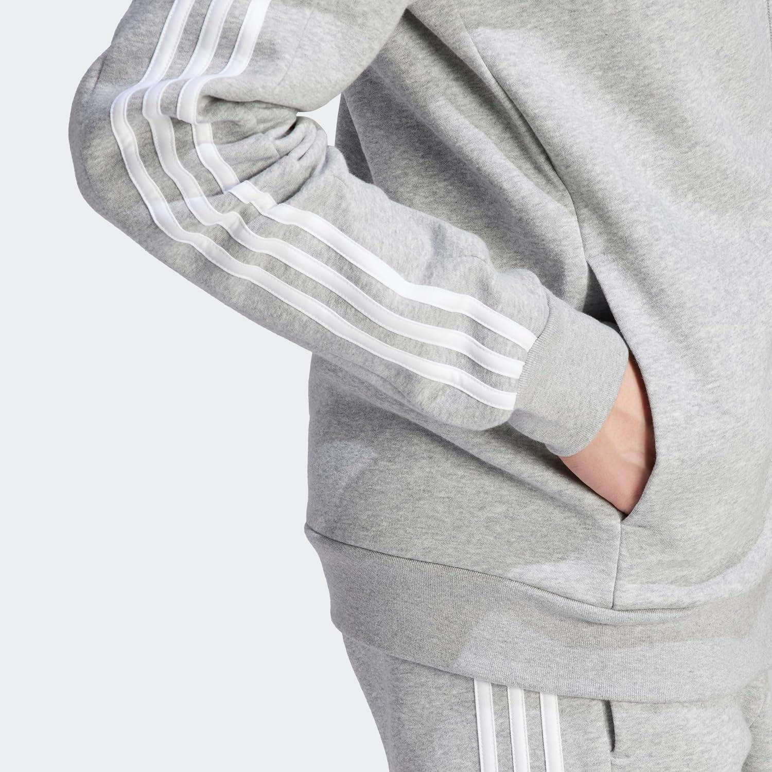 image:imageadidas mens Essentials Fleece 3stripes FullzipMedium Grey Heather