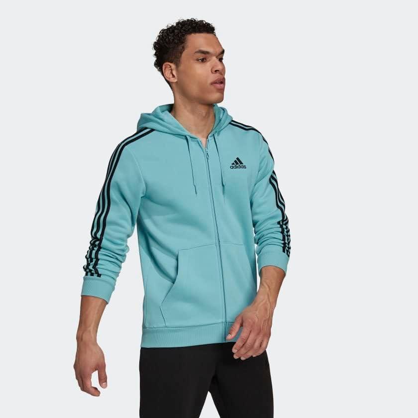 image:imageadidas mens Essentials Fleece 3stripes FullzipMint TonBlack