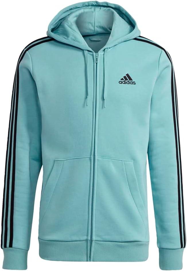 image:imageadidas mens Essentials Fleece 3stripes FullzipMint TonBlack