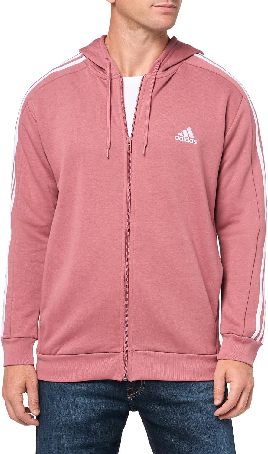 image:imageadidas mens Essentials Fleece 3stripes FullzipPreloved Crimson