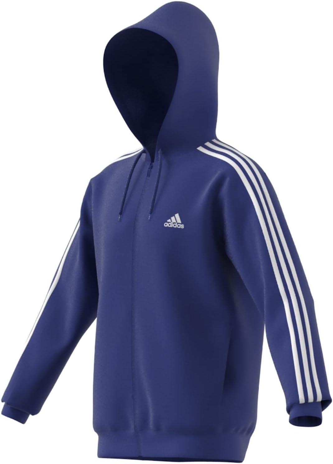 image:imageadidas mens Essentials Fleece 3stripes FullzipSemi Lucid Blue