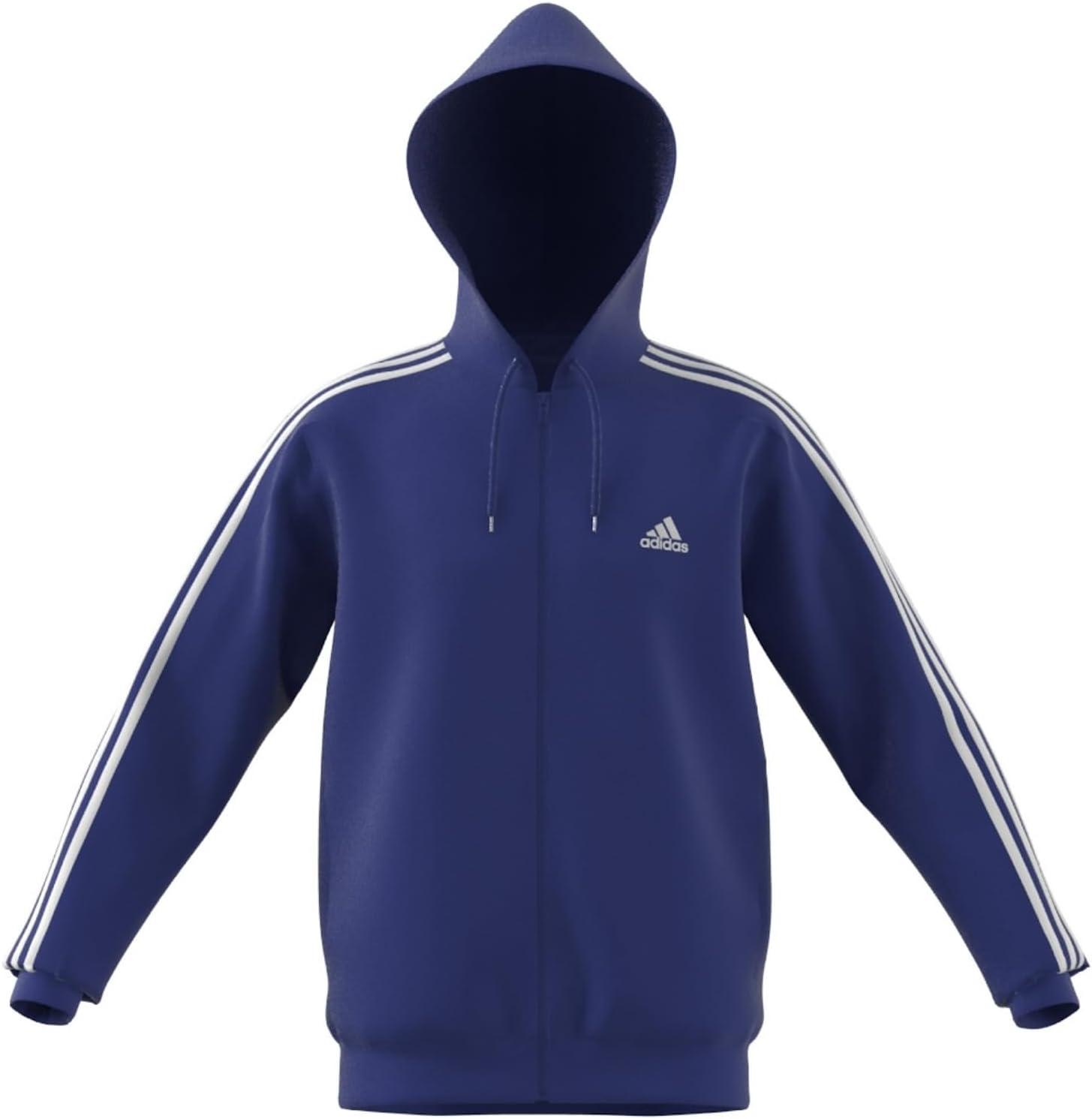image:imageadidas mens Essentials Fleece 3stripes FullzipSemi Lucid Blue