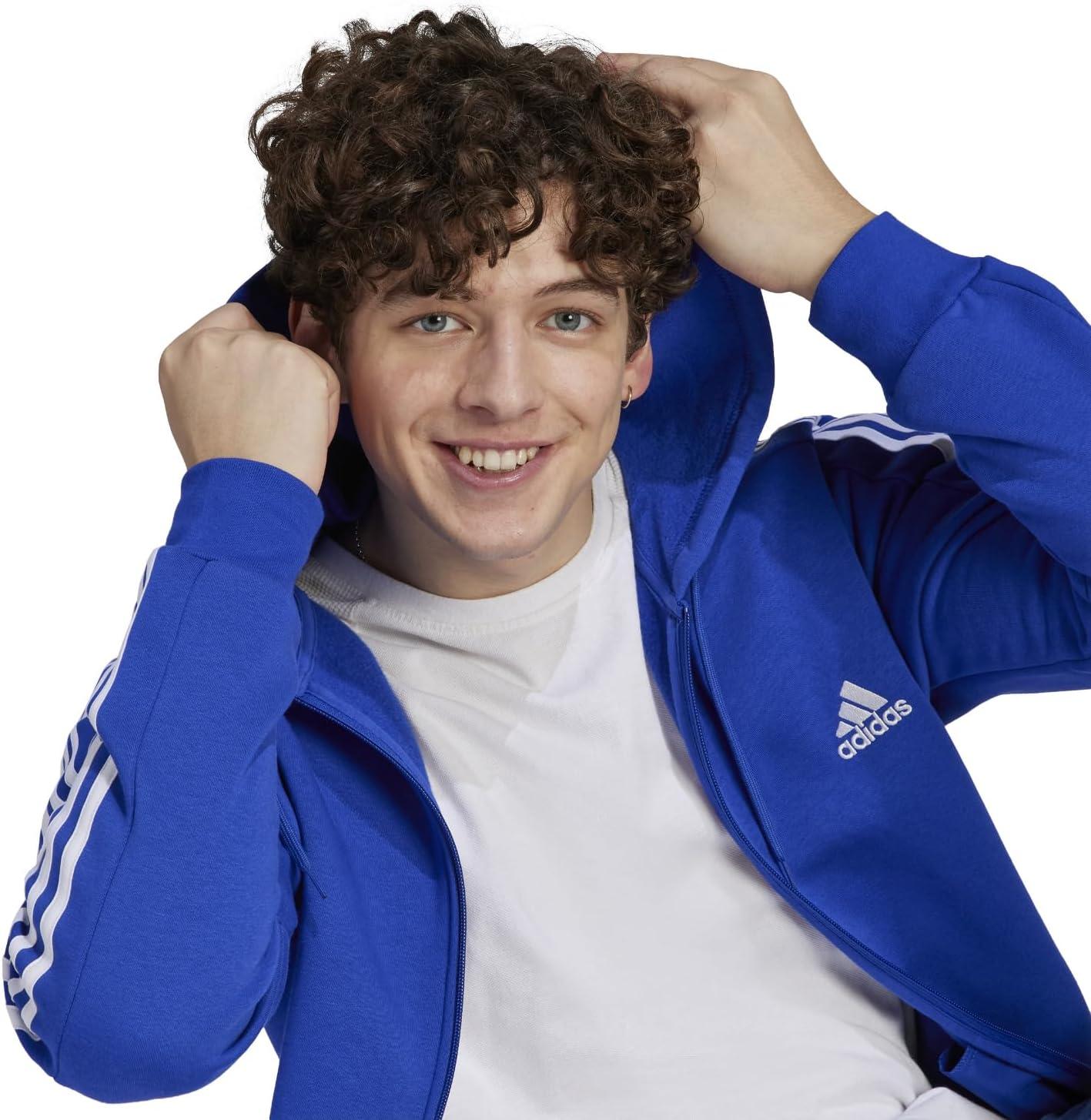 image:imageadidas mens Essentials Fleece 3stripes FullzipSemi Lucid Blue