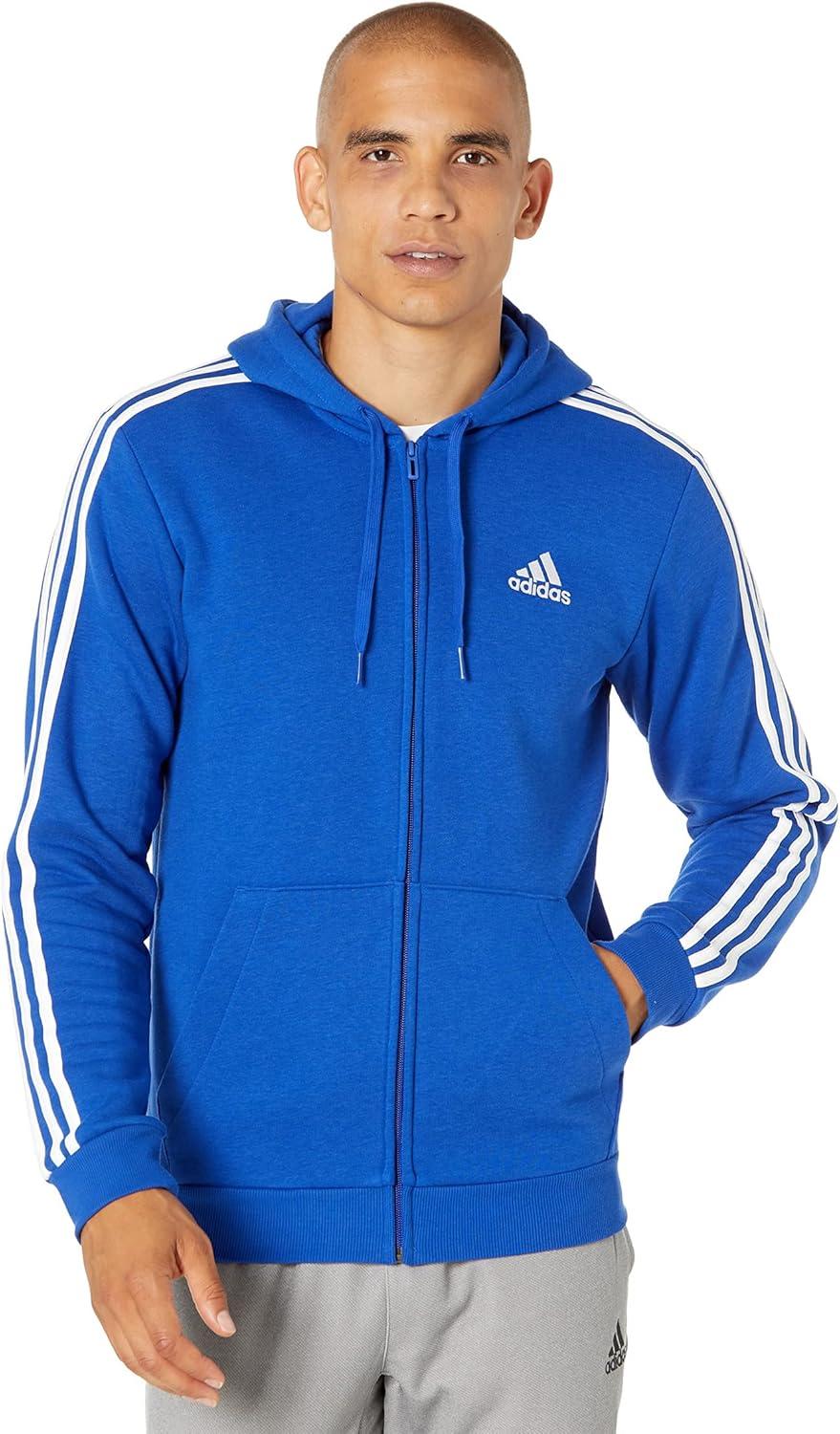 image:imageadidas mens Essentials Fleece 3stripes FullzipTeam Royal BlueWhite