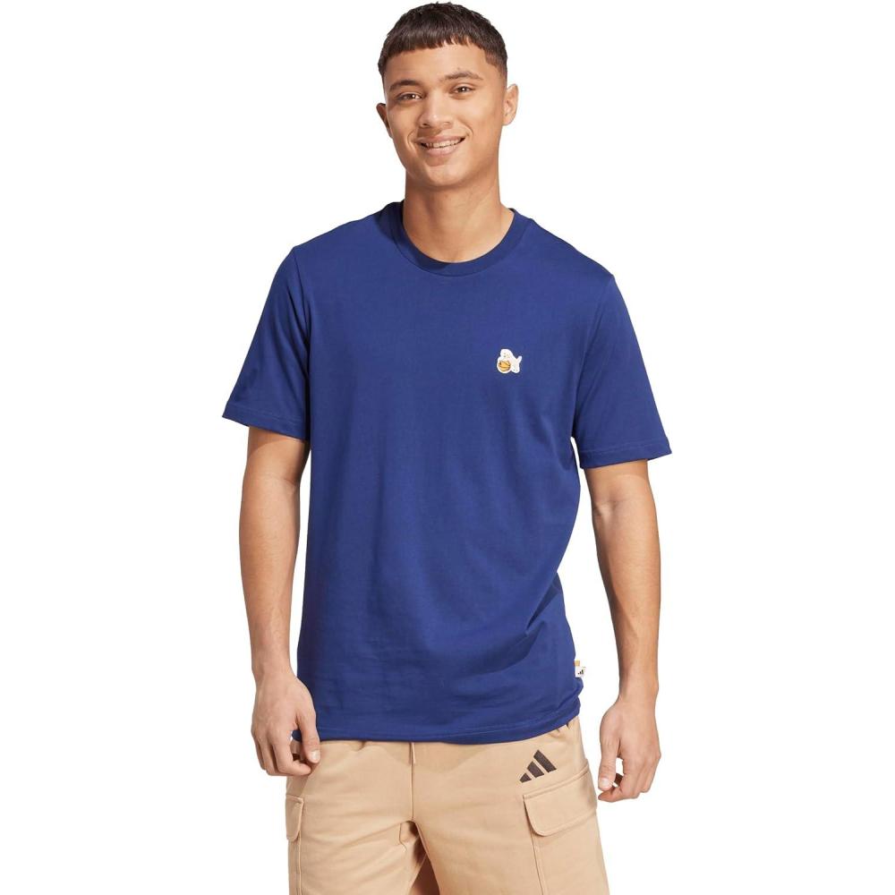 image:imageAdidas Mens Dog Patch Graphic TShirtDark BlueHoop