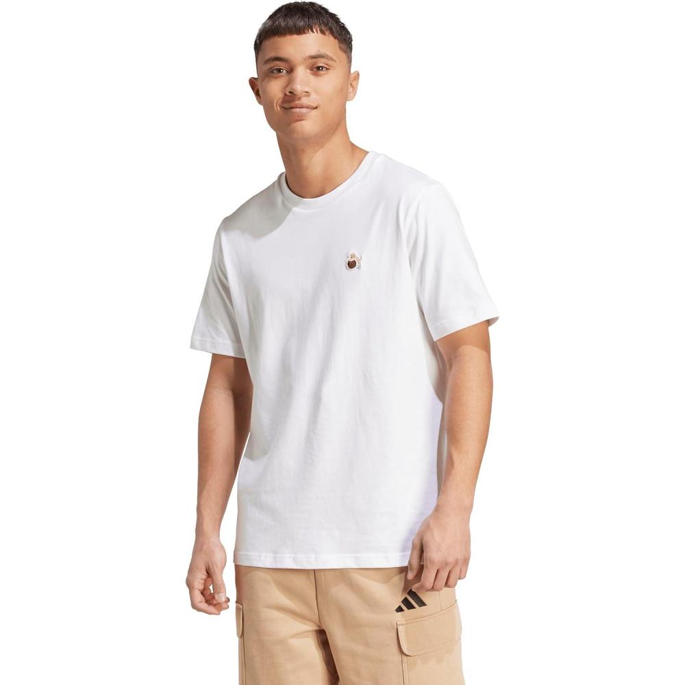 image:imageAdidas Mens Dog Patch Graphic TShirtWhiteHoop