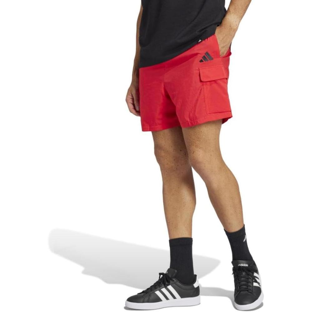 image:imageadidas Originals Mens Essentials Small Logo Cargo Chelsea ShortsPure RubyBlack