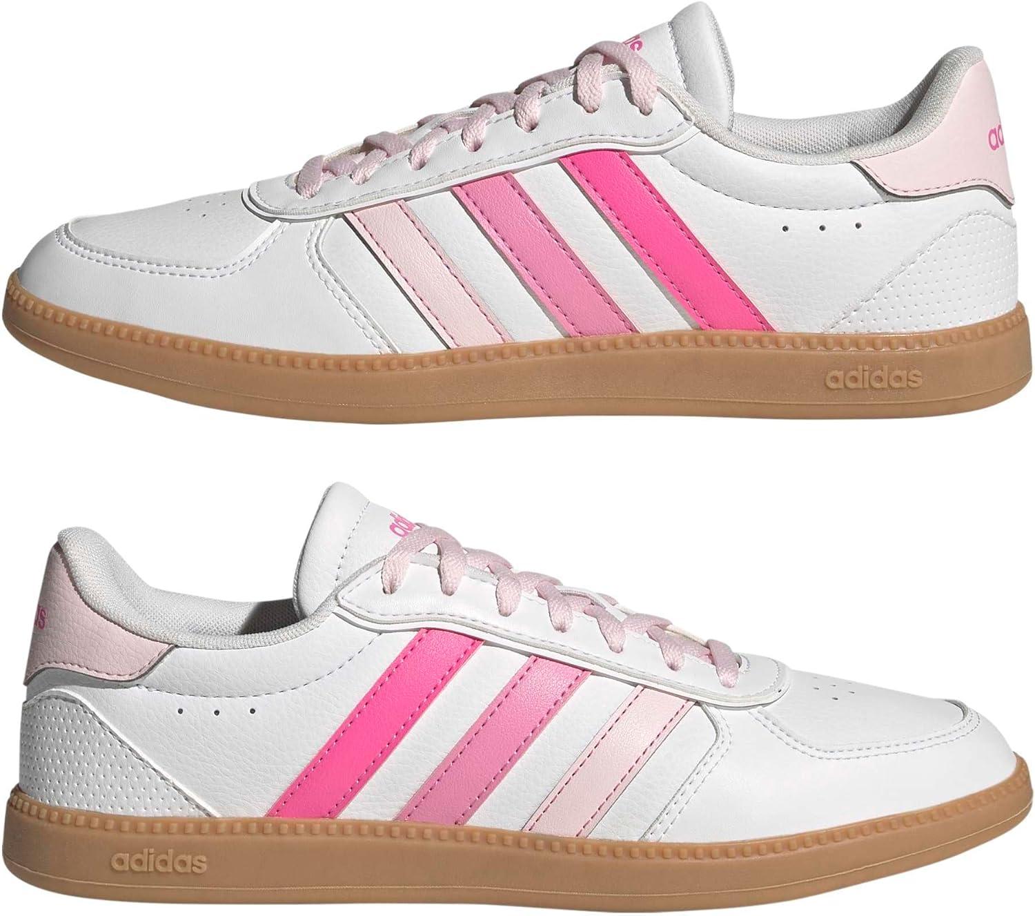 image:imageAdidas Womens Breaknet Sleek SneakersWhiteClear PinkBliss Pink