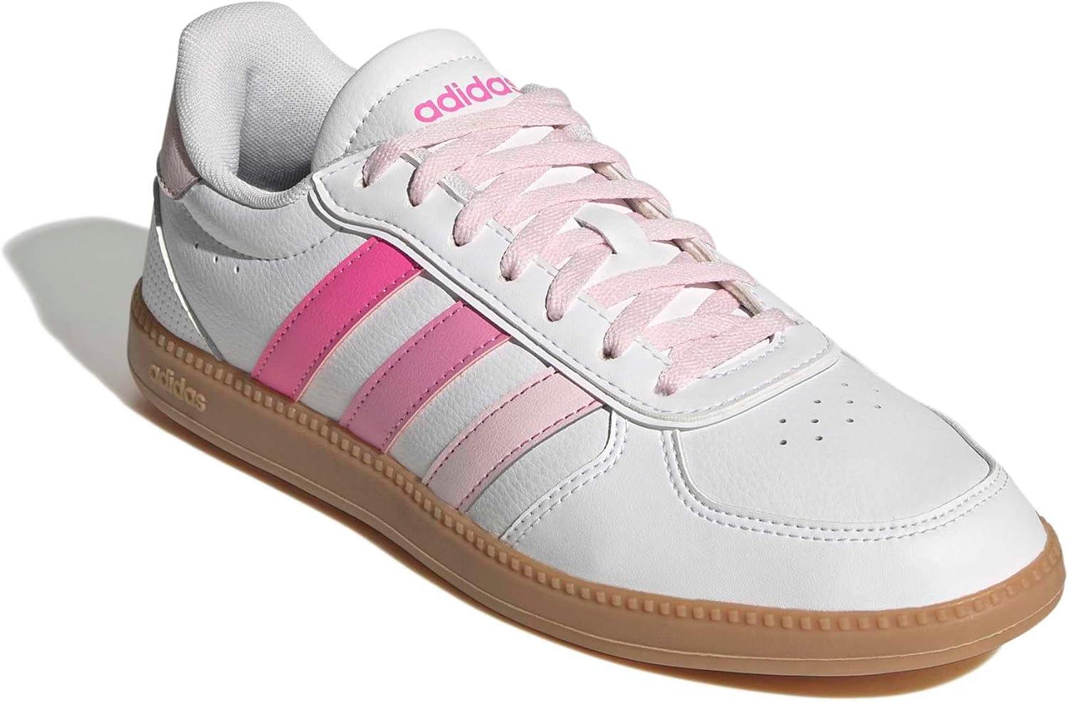 image:imageAdidas Womens Breaknet Sleek SneakersWhiteClear PinkBliss Pink