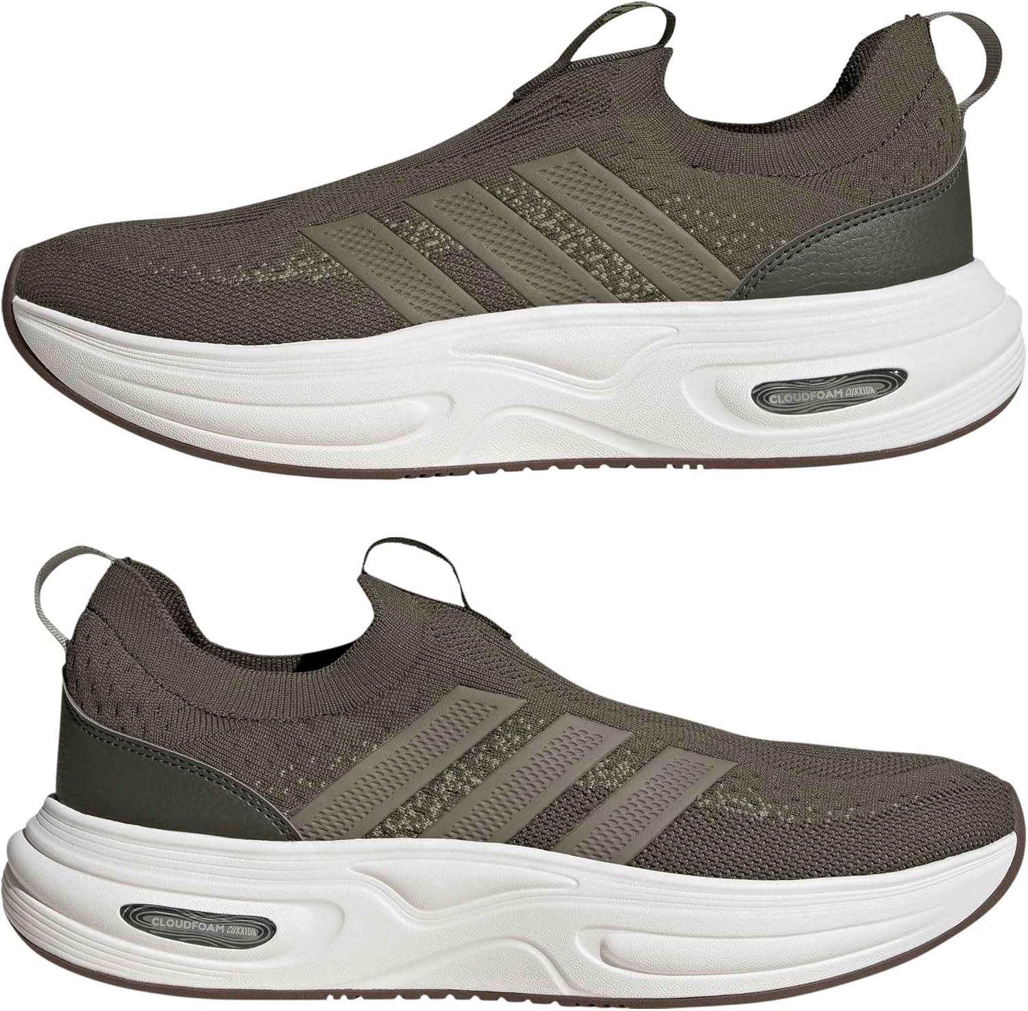 image:imageadidas Mens Cloudfoam Cuxxion SockNight CargoSilver PebbleTent Green