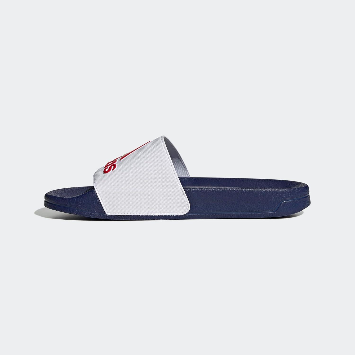 image:imageadidas unisexadult Adilette ShowerWhiteBetter ScarletVictory Blue