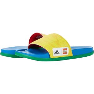 adidas Boys’ Adilette Comfort Slides(Yellow/Red/Shock Blue)