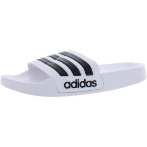 adidas Men’s Adilette Shower Slides(Cloud White/Core Black/Cloud White)