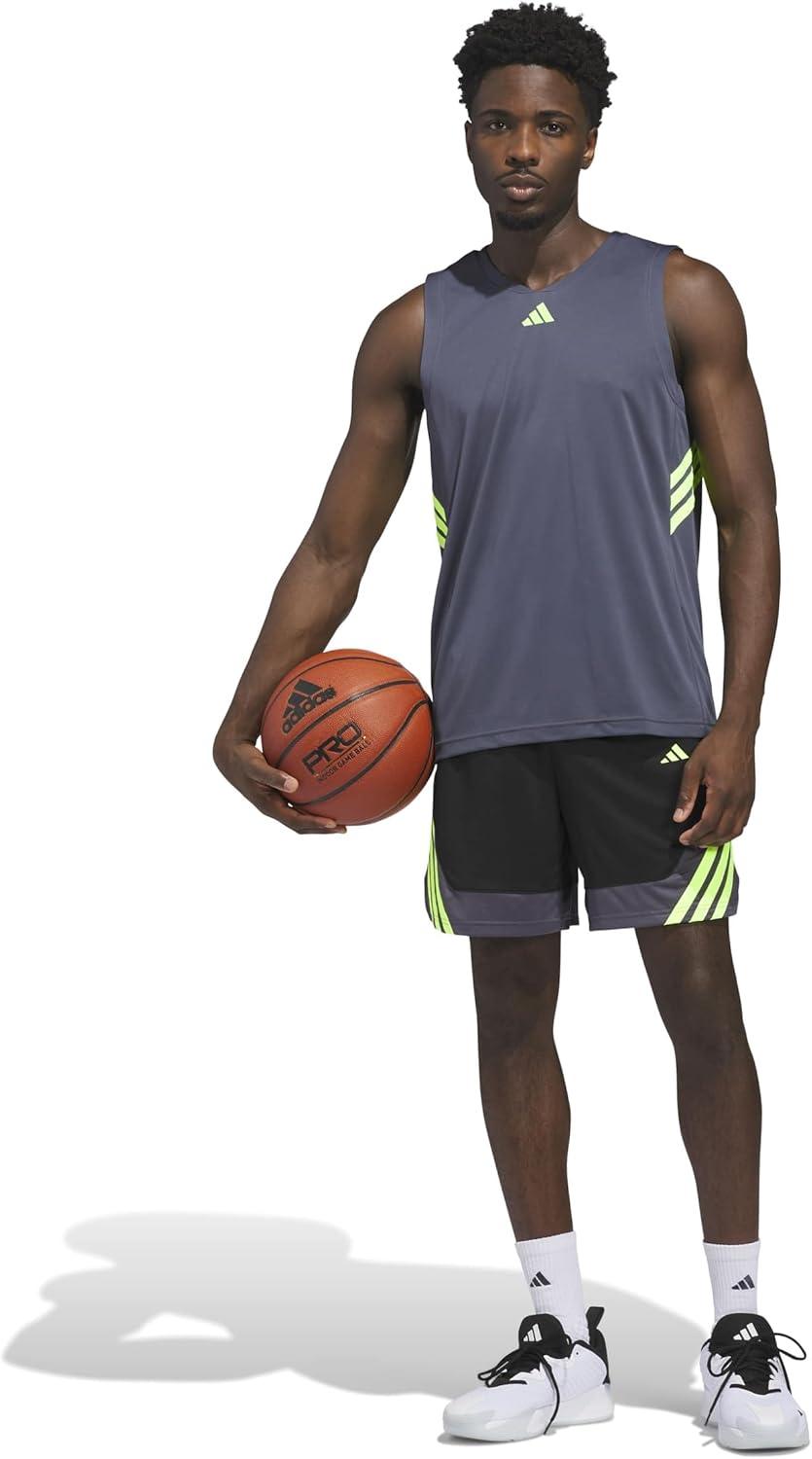 image:imageAdidas Mens Basketball Legends 3Stripes Tank TopAurora OnixLucid Lemon