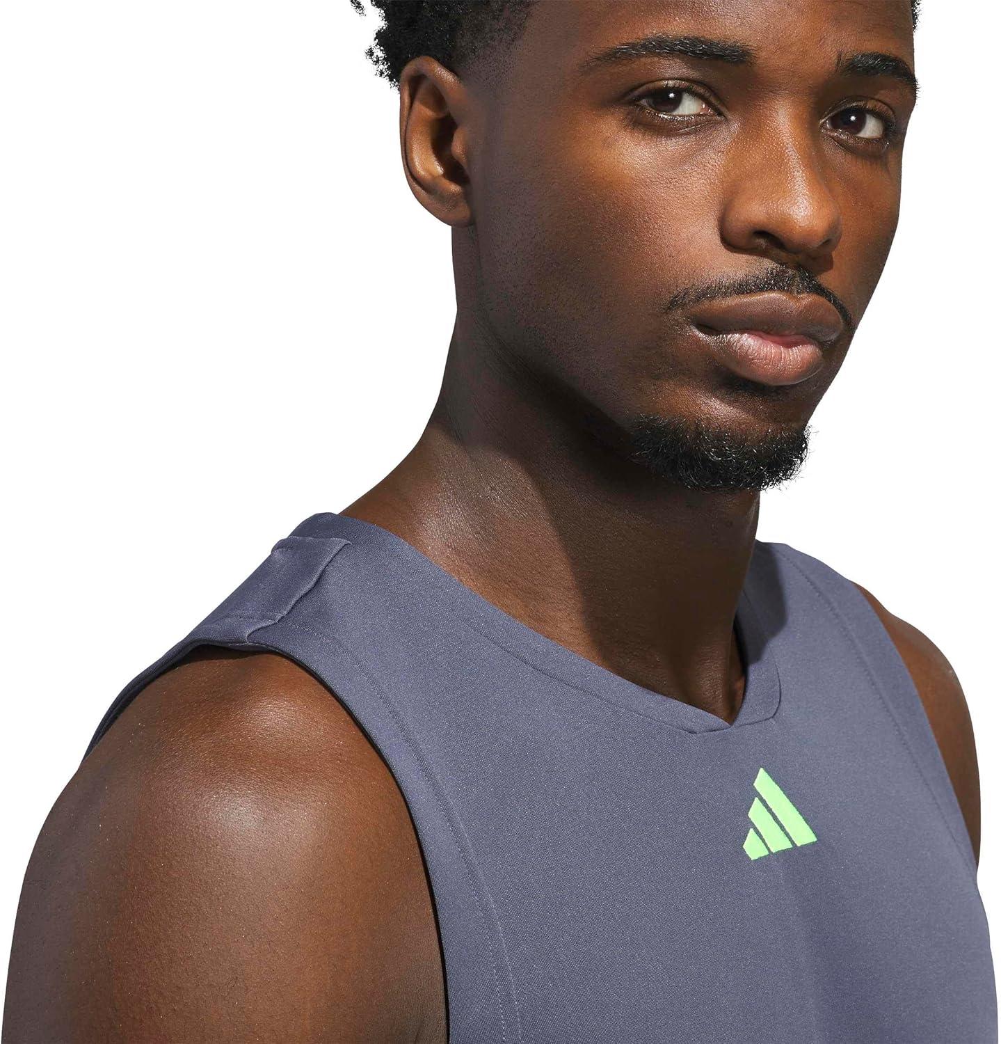 image:imageAdidas Mens Basketball Legends 3Stripes Tank TopAurora OnixLucid Lemon