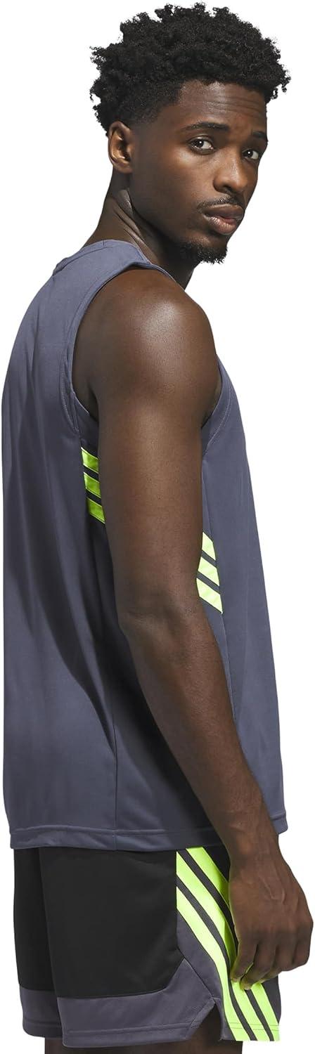 image:imageAdidas Mens Basketball Legends 3Stripes Tank TopAurora OnixLucid Lemon