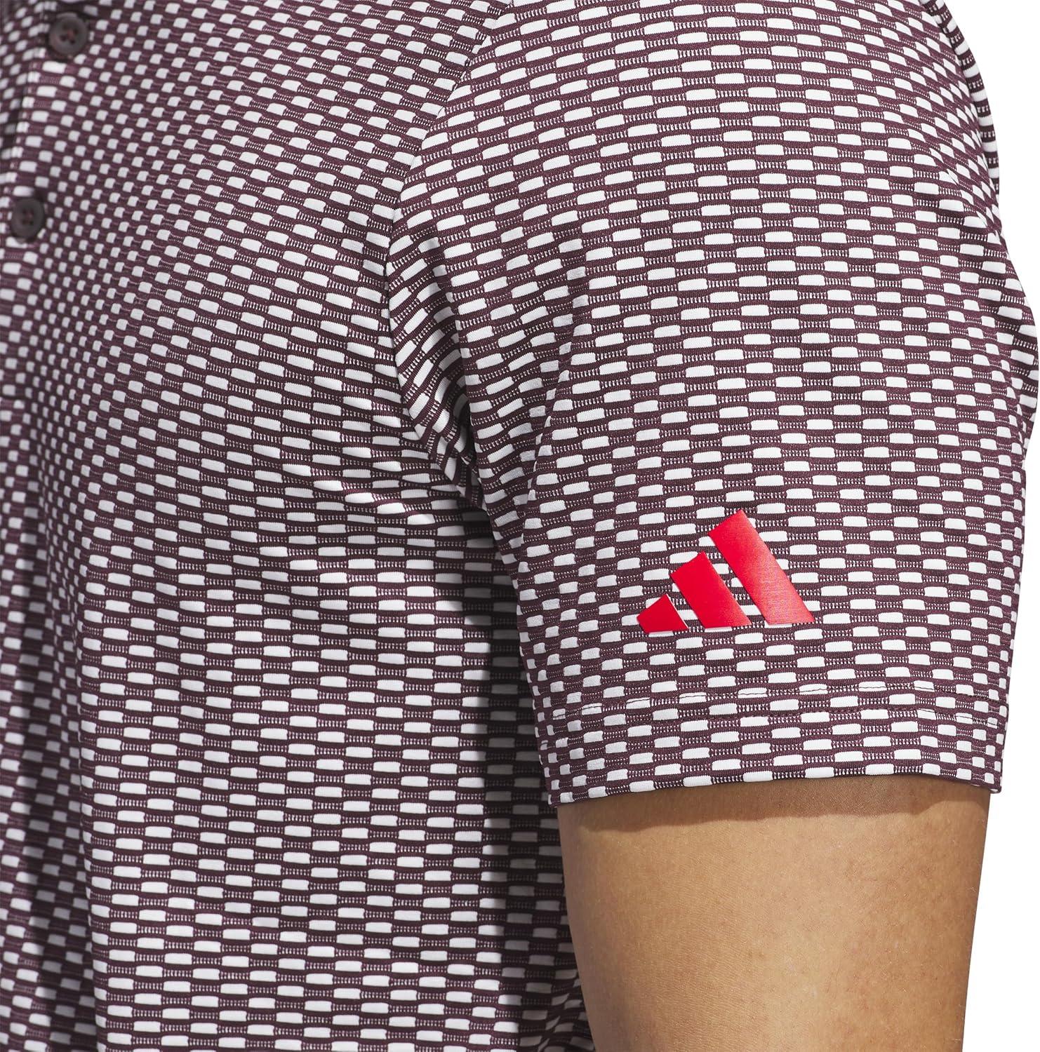 image:imageAdidas Mens Beyond Textured Polo ShirtAurora Ruby S25