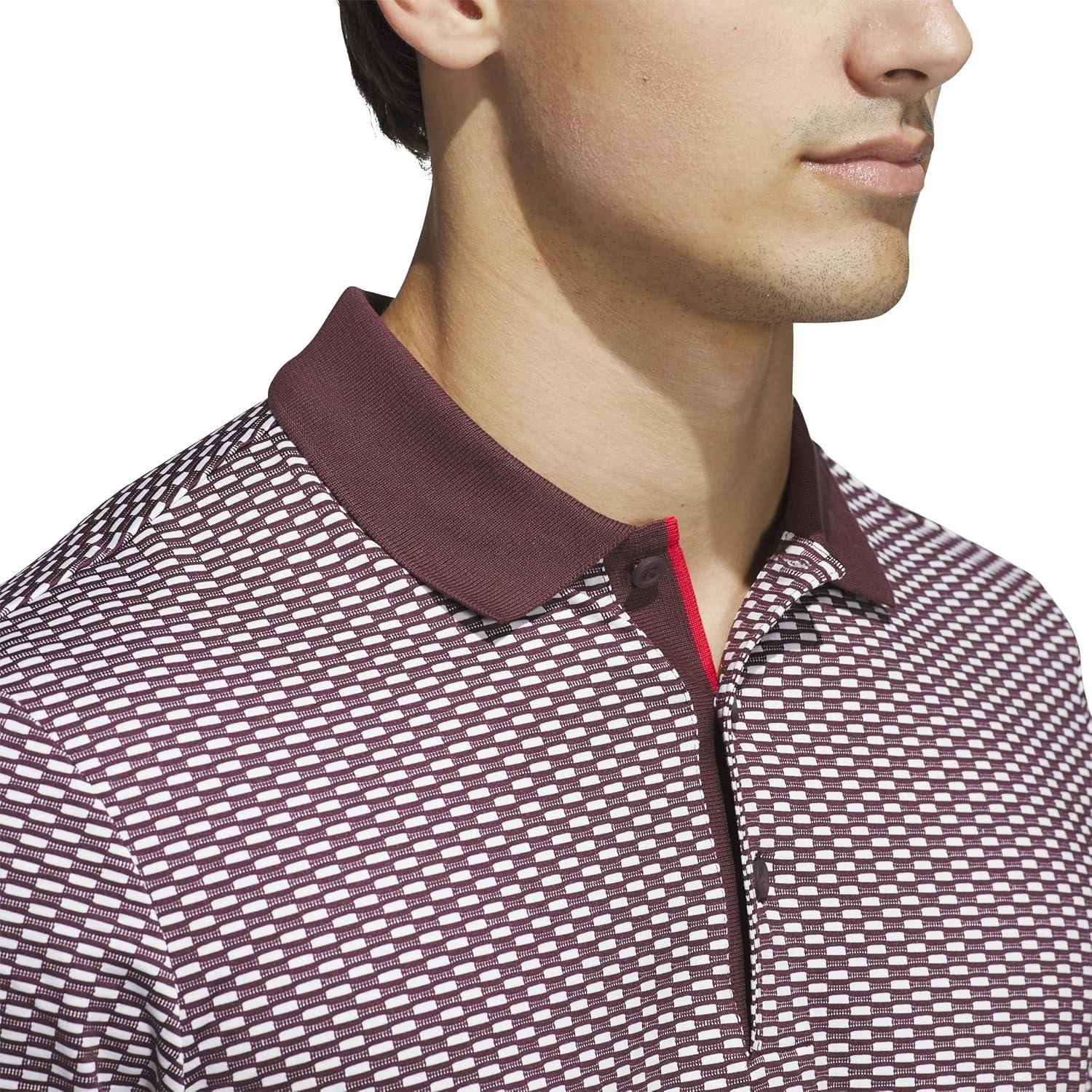 image:imageAdidas Mens Beyond Textured Polo ShirtAurora Ruby S25