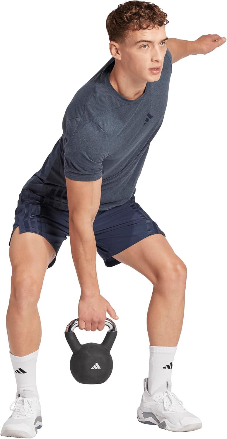 image:imageAdidas Mens Designed for Training 3Stripes ShortsAurora Ink