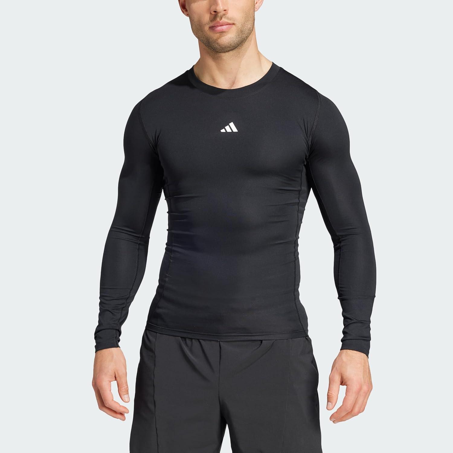 image:imageAdidas Mens Techfit Compression Long Sleeve Training TShirtBlack