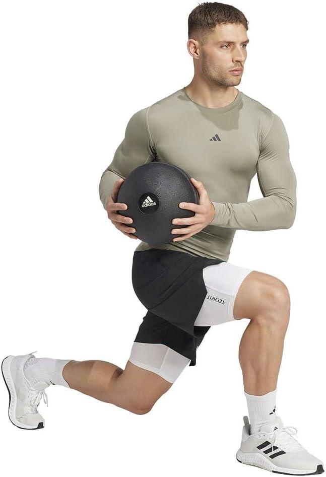 image:imageAdidas Mens Techfit Compression Long Sleeve Training TShirtSilver Pebble