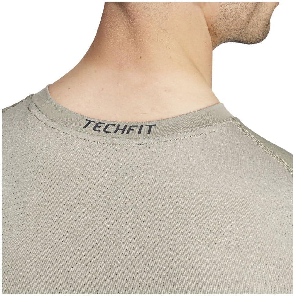 image:imageAdidas Mens Techfit Compression Long Sleeve Training TShirtSilver Pebble