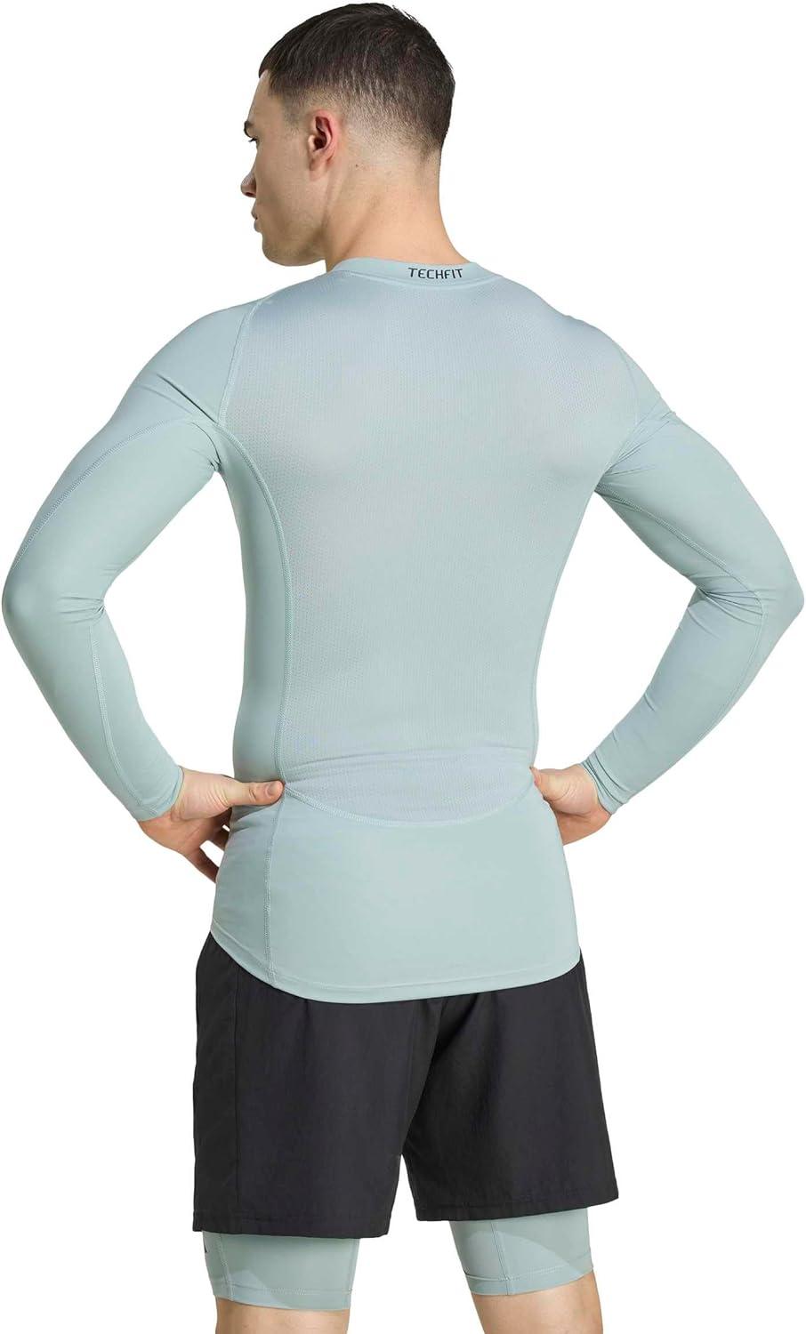 image:imageAdidas Mens Techfit Compression Long Sleeve Training TShirtWonder Sage