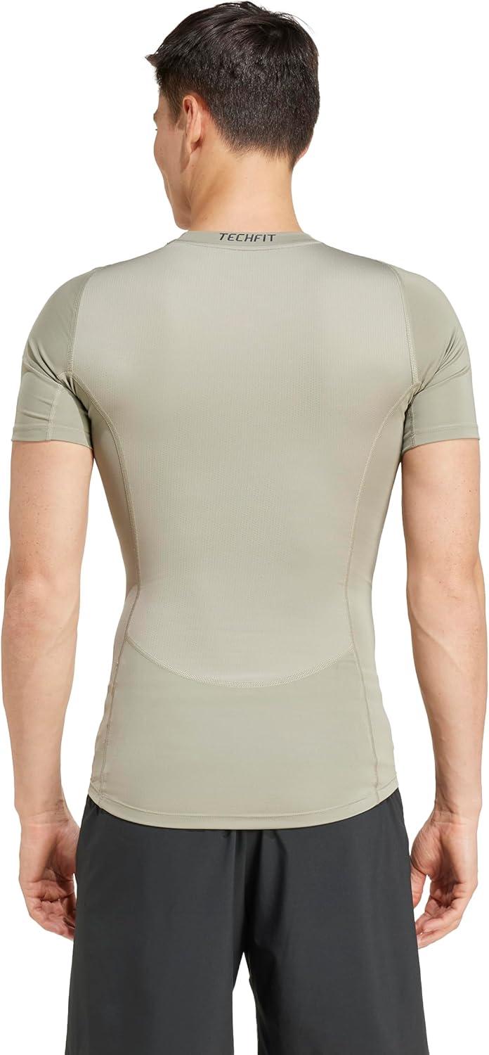 image:imageAdidas Mens Techfit Compression Training TShirtSilver PebblePebble