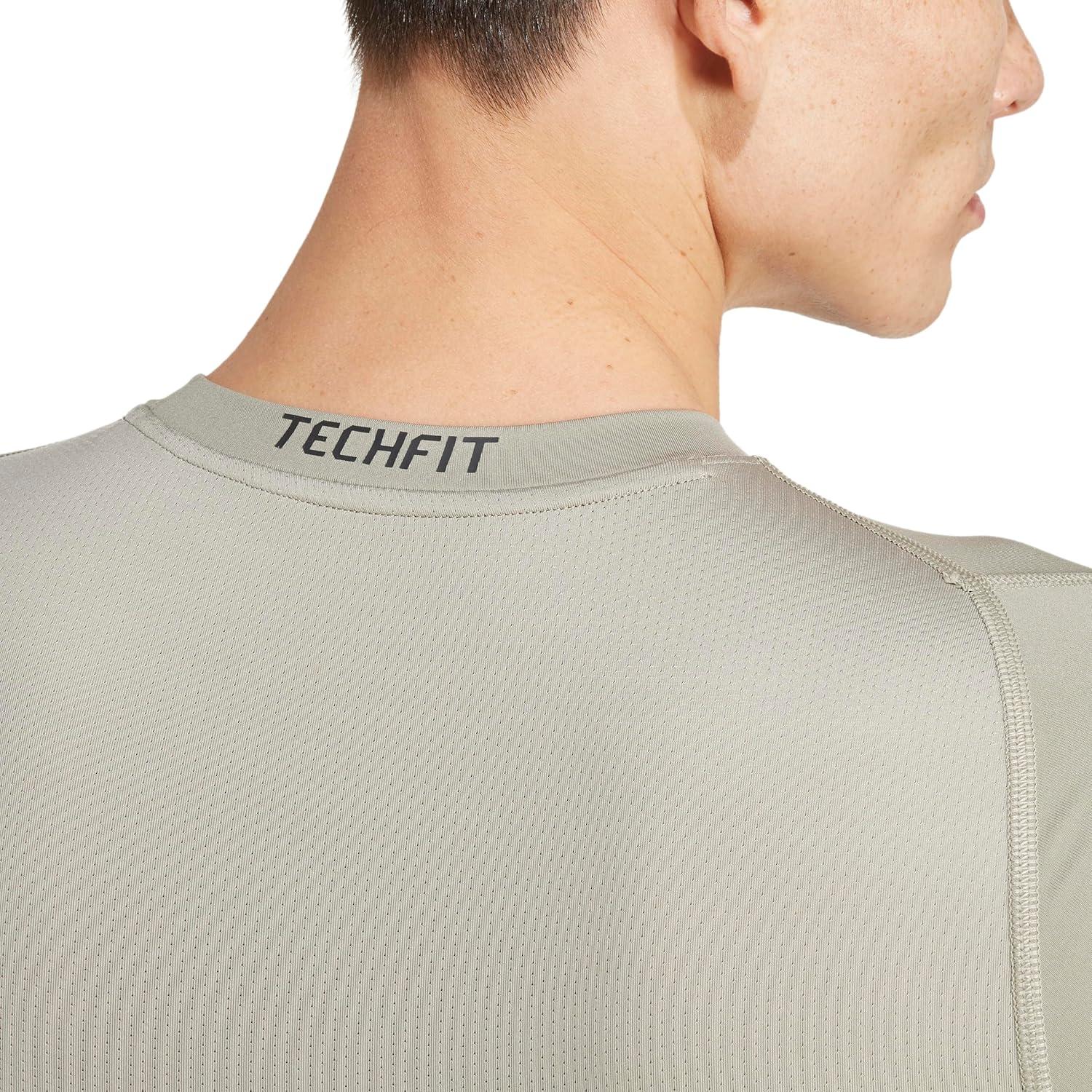 image:imageAdidas Mens Techfit Compression Training TShirtSilver PebblePebble