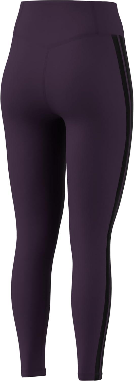 image:imageAdidas Womens Optime Essentials 3Stripes 78 Training LeggingsAurora PlumBlack