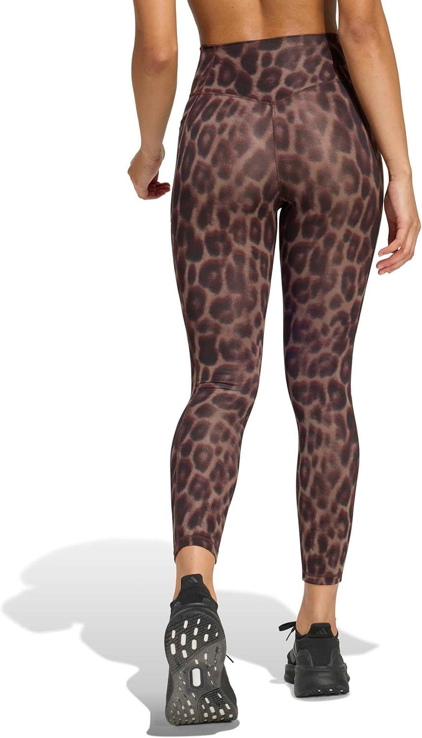 image:imageAdidas Womens Optime Essentials 3Stripes 78 Training LeggingsEarth StrataBlack