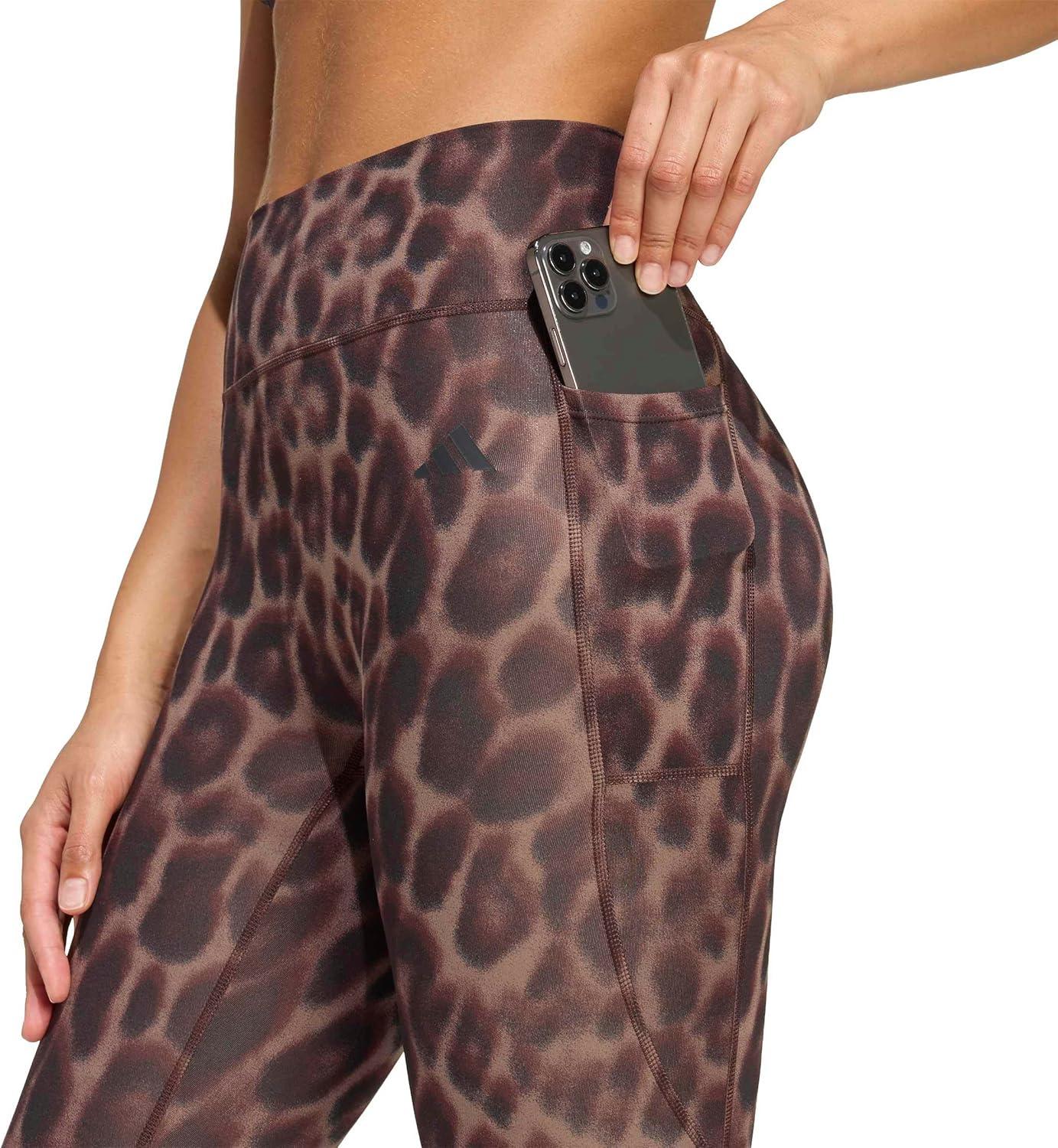 image:imageAdidas Womens Optime Essentials 3Stripes 78 Training LeggingsEarth StrataBlack