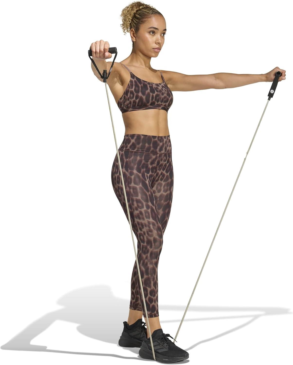image:imageAdidas Womens Optime Essentials 3Stripes 78 Training LeggingsEarth StrataBlack