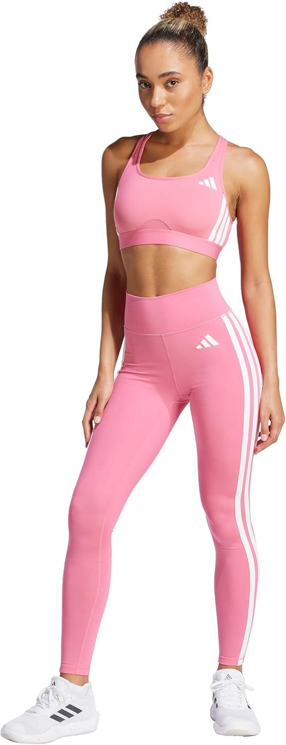 image:imageAdidas Womens Optime Essentials 3Stripes 78 Training LeggingsPink FusionWhite
